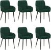 vidaXL Esszimmerstühle 6 pcs Samt (V) Dunkelgrün 57 x 50 x 85 cm 3428177 Bild 2