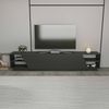 Dmora Fernsehschrank Apat, Ständer für Wohnzimmerfernseher, Niedriges Wohnzimmer-Sideboard, TV-Ständerbasis, 240x37h47 cm, Anthrazit Bild 4