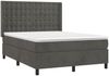 vidaXL Boxspringbett mit Matratze & LED Dunkelgrau 140x190 cm Samt 3139800 Bild 4