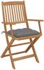 vidaXL Klappbare Gartenstühle 6 Stk. mit Kissen Massivholz Akazie 3065477 Bild 2