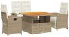 vidaXL 4-tlg. Garten-Essgruppe mit Kissen Beige Poly Rattan 3277357 Bild 2