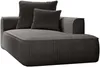 Vente-unique - PINETA Chaise longue Samt Grau - B 115 cm x H 67 cm x L 180 cm Bild 5