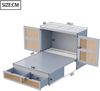 Novelux Vertikales Schrankbett 140x200 cm mit Stauraumschubladen & Lattenrost – Massives Kiefernholz Grau, Platzsparendes Wandklappbett im Rattan-Design Bild 2