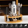 GLIESE Cocktail-Set Edelstahl Cocktail Shaker Set 12-teiliges mit Bar Zubehör, (12-tlg, Cocktail Shaker Setz), 750ml, mit Bambus-Ständer Bild 3