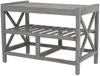 Schuhregal HWC-C48, Sitzbank Schuhablage, Shabby-Look Vintage 45x65x34cm ~ grau Bild 4