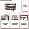 Schuhregal HWC-C48, Sitzbank Schuhablage, Shabby-Look Vintage 45x65x34cm ~ grau Bild 2