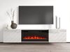 TV-Lowboard Luxe mit Kamin (Farbe: Weiß / Weiß Hochglanz + Schwarz Hochglanz) Bild 3