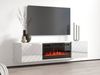 TV-Lowboard Luxe mit Kamin (Farbe: Weiß / Weiß Hochglanz + Schwarz Hochglanz) Bild 2