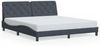vidaXL Bettgestell mit LED ohne Matratze Dunkelgrau 180x200 cm Samt 3213868 Bild 5
