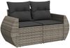 vidaXL 6-tlg. Garten-Sofagarnitur mit Kissen Grau Poly Rattan 3327217 Bild 3