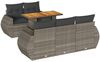 vidaXL 6-tlg. Garten-Sofagarnitur mit Kissen Grau Poly Rattan 3327217 Bild 2