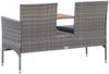 vidaXL 2-Sitzer-Gartenbank mit Teetisch 143 cm Poly Rattan Grau 46147 Bild 4