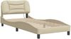 vidaXL Bettgestell mit LED ohne Matratze "Hvar" Creme 90x190 cm Stoff 3213674 Bild 3