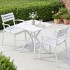 CLP Gartenmöbel-Set Avena mit 2 Stapelstühlen und quadratischen Esstisch 72x72 cm,weiß Bild 4