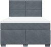 vidaXL Boxspringbett mit Matratze Dunkelgrau 140x190 cm Samt 3290901 Bild 4
