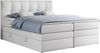 Boxspringbett mit Doppelmatratze - ALVIN-KING Weiß 120x200 cm Kunstleder Mittelfest (H3) Bild 3