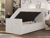 Boxspringbett 90x200 TILIO DUO inkl. Bettkasten & 7-Zonen Multipocket-Matratze, Modernes Jugendbett, Einzelbett - Beige Cord - H4 - Rechts Bild 4