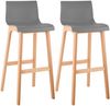 CLP 2er Set Barhocker Hover Kunststoffsitze Vierfußgestelle Natura aus Buchenholz,grau Bild 1