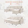 4-Sitzer Sofa mit Cordbezug, Schlaffunktion & Stauraum, 272x136x86 cm, Beige Bild 4