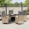 vidaXL Garten Essgruppe mit Kissen 5 pcs Beige Poly-Rattan 3380563 Bild 4