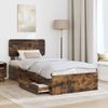 vidaXL Bettrahmen Geräucherte Eiche 75 x 190 cm Holzwerkstoff 3412440 Bild 3