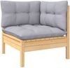 vidaXL 9-tlg. Garten-Lounge-Set mit Grauen Kissen Kiefer Massivholz 3096525 Bild 5