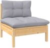 vidaXL 9-tlg. Garten-Lounge-Set mit Grauen Kissen Kiefer Massivholz 3096525 Bild 4
