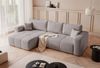 Ecksofa Schlafsofa Sofa LEROS in Stoff Manila Hellgrau Ottomane Links Bild 2