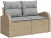 vidaXL Gartensofa-set mit Kissen 8 pcs Beige Poly-Rattan 3347609 Bild 5