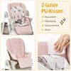 Klappbarer Hochstuhl mit Rädern & Verstellbarer Höhe & Fußstütze & Rückenlehne Babysitz Rosa Bild 4