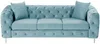 Vente-unique - EDWINA Sofa SamtStoff Blau - B 91 cm x H 76 cm x L 220 cm Bild 2