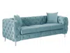 Vente-unique - EDWINA Sofa SamtStoff Blau - B 91 cm x H 76 cm x L 220 cm Bild 3