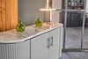 KAWOLA Sideboard MARIA Marmorplatte Kunstleder grau 76 x 40 x 150 cm Bild 4