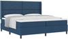 vidaXL Boxspringbett mit Kissen mit Kopfteil Blau 200 x 200 cm Stoff 3341734 Bild 2