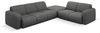 Micadoni Ecksofa Molino 6-Sitzer Rechts Strukturierter Stoff Dunkelgrau Bild 2