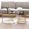 Couchtisch 70 x 70 x 45 cm 2er-Set mit Marmormuster und Goldoptik-Metallgestell Bild 5