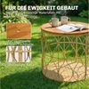 Outsunny Beistelltisch mit Rattanoptik, Akazienholzplatte, verstellbaren Füßen (Balkontisch, 1-St, Gartentisch), für Garten Terrasse Balkon Teak Bild 4