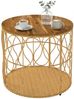 Outsunny Beistelltisch mit Rattanoptik, Akazienholzplatte, verstellbaren Füßen (Balkontisch, 1-St, Gartentisch), für Garten Terrasse Balkon Teak Bild 2