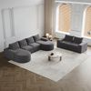 Modulares Sofa H 81.2 x T 322.5 x B 271.5 cm mit Chaiselongue, 2-teilig, Chenille in Grau, flexibel stellbar Bild 4