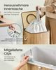 SONGMICS Pfandflaschen-Sammelbehälter, 95 L Pfandflaschen-Behälter, Bambus, Flaschensammler Leergut, Recycling-Behälter, mit Loch, Deckel, Innensack mit Griffen, Küche, naturbeige RRB060Y01 Bild 4