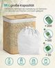 SONGMICS Pfandflaschen-Sammelbehälter, 95 L Pfandflaschen-Behälter, Bambus, Flaschensammler Leergut, Recycling-Behälter, mit Loch, Deckel, Innensack mit Griffen, Küche, naturbeige RRB060Y01 Bild 3