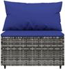 vidaXL Garten-Mittelsofa mit Kissen Grau Poly Rattan 319849 Bild 3