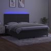 vidaXL Boxspringbett mit Matratze & LED Dunkelgrau 160x200 cm Samt 3136192 Bild 4