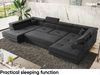 MEBLINI Schlafcouch mit Bettkasten - CARL - 338x203x55cm - Grün Samt - Ecksofa mit Schlaffunktion - Sofa mit Relaxfunktion und Kopfstützen - Couch U-Form - Eckcouch - Wohnlandschaft Bild 5