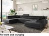 MEBLINI Schlafcouch mit Bettkasten - CARL - 338x203x55cm - Grün Samt - Ecksofa mit Schlaffunktion - Sofa mit Relaxfunktion und Kopfstützen - Couch U-Form - Eckcouch - Wohnlandschaft Bild 3