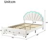 LuxeLiving Polsterbett Kinderbett Jugendbett (Kopfteil hochstellbar), Doppelbett,Cloud-Kopfteil,mit LED-Beleuchtung und Lattenrost,140x200cm Bild 3
