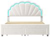 LuxeLiving Polsterbett Kinderbett Jugendbett (Kopfteil hochstellbar), Doppelbett,Cloud-Kopfteil,mit LED-Beleuchtung und Lattenrost,140x200cm Bild 4