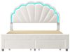 LuxeLiving Polsterbett Kinderbett Jugendbett (Kopfteil hochstellbar), Doppelbett,Cloud-Kopfteil,mit LED-Beleuchtung und Lattenrost,140x200cm Bild 2