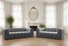 Sofa Designersofa SOLVIE 3-Sitzer in Stoff Tiffani Grau Bild 3