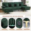Modernes U-Sofa mit LED Ambientebeleuchtung & der USB-C-Port, 4 luxuriöse Kissen & ergonomische Premium Rückenlehne für maximalen Komfort, Massivholzrahmen, Dunkelgrün Bild 4
